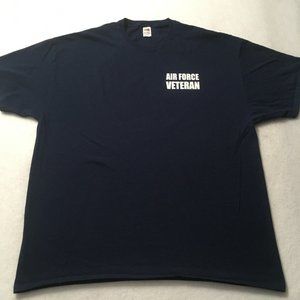 United States DEPT of Air Force USAF Veteran T-Shirt 2XL Proudly Served Blue